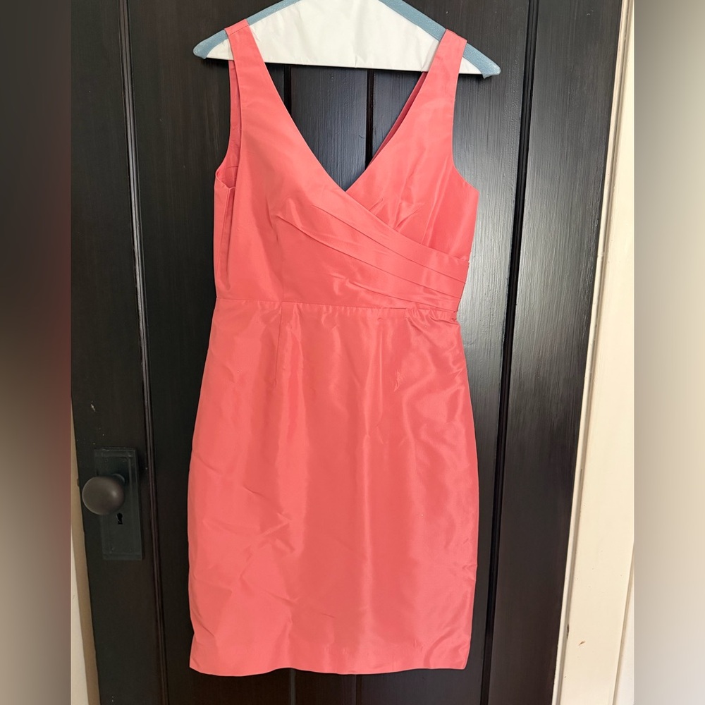 J. Crew salmon pink silk dress